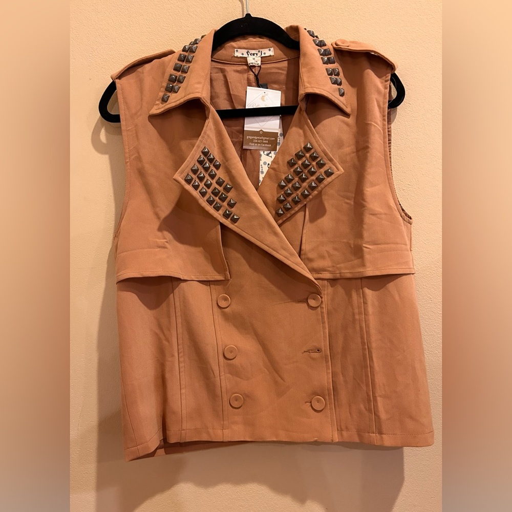 Very J brand Studded Tan Vest